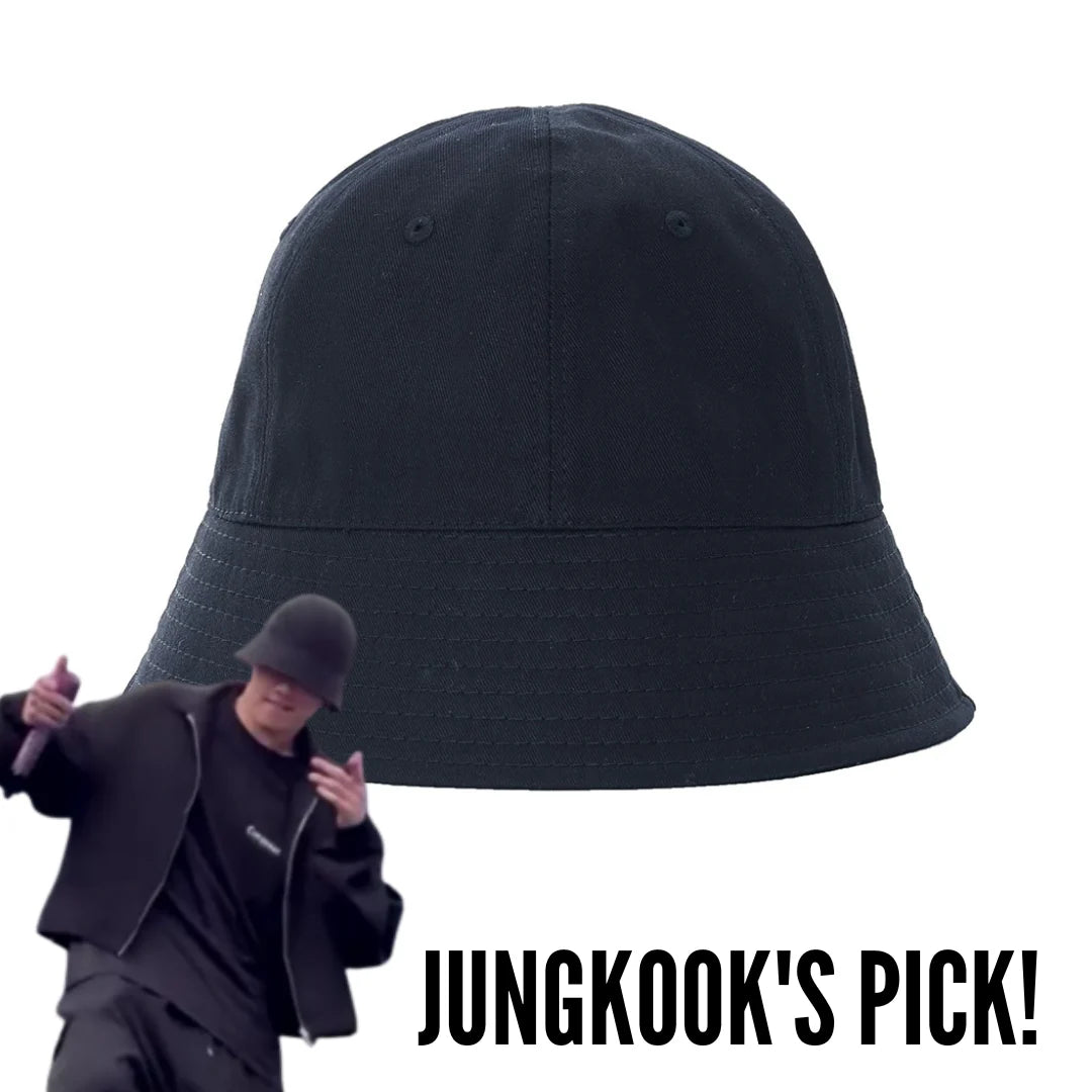 BTS JUNGKOOK PICK - LUOESPAC OVERFIT ROUND BUCKET HAT BLACK