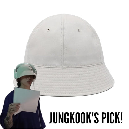 BTS JUNGKOOK PICK - LUOESPAC OVERFIT ROUND BUCKET HAT IVORY