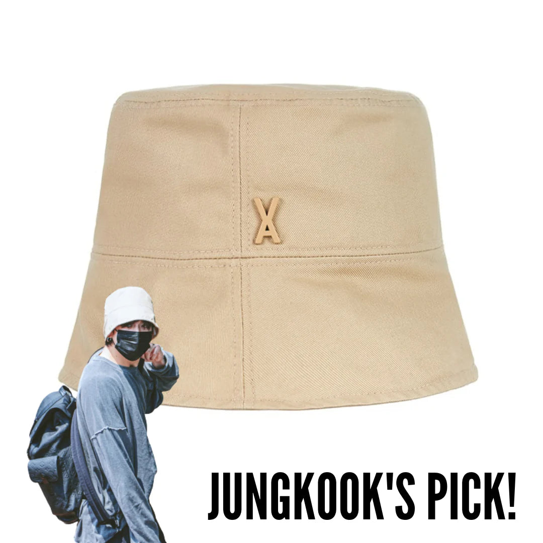 BTS JUNGKOOK PICK - VARZAR STUD DROP OVER FIT BUCKET HAT BEIGE