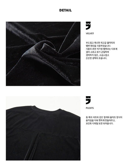 BTS JUNGKOOK PICK - A NOTHING DROP-SHOULDER VELVET TEE BLACK