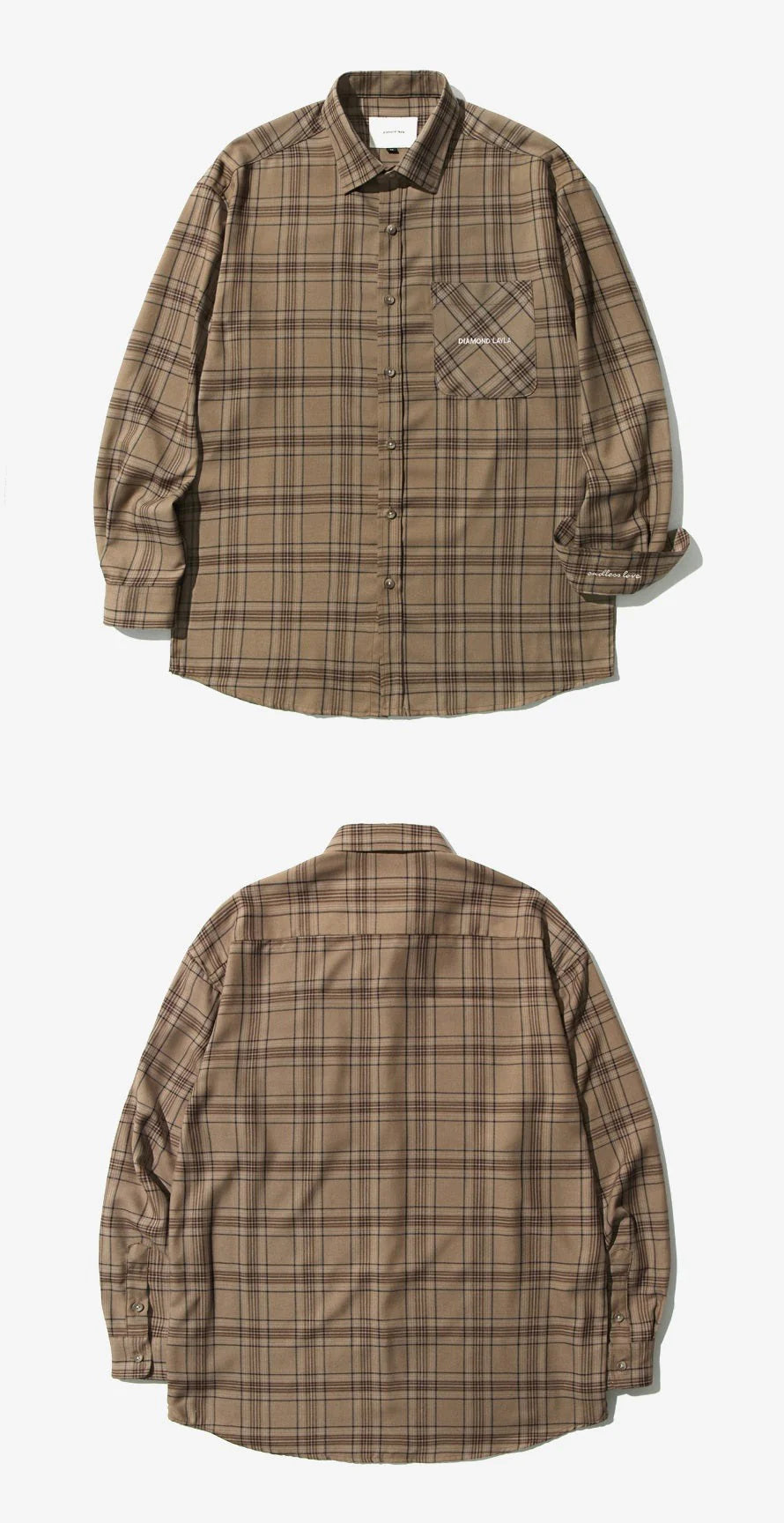 LAYLA ENDLESS LOVE FLUFF MOOD CHECK SHIRT S24 BROWN - JUNGKOOKS PICK